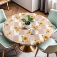 thumbnail image 1 of Clear Round Vinyl Fitted Tablecloth Elastic Edge Plastic Table Cloth Thicken .mm Tablecover for Patio/Dinning Fits Tables, 1 of 9