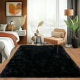 thumbnail image 2 of Socofuz Soft Black Fluffy Rug for Bedroom, 5x7ft Anti-Skid Durable Rectangular Cozy Carpet, Non-Skid Modern Nursery Faux Fur Rugs for Home Decor, 2 of 8