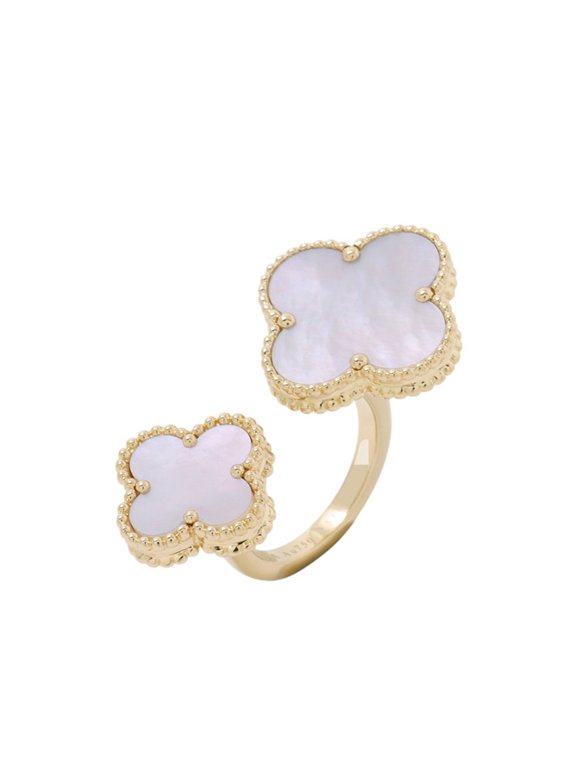 Pre-Owned Van Cleef & Arpels Magic Alhambra Entre Les Doigts Ring, Mother of Pearl, 18K Yellow...