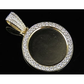 Jewelry For Less Sterling Silver Diamond Medallion Picture Memory Frame Pendant 2 3 Charm 1 2 Ct Walmart Com Walmart Com