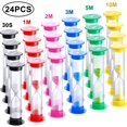 thumbnail image 1 of 24 Pcs Hourglass Plastic Hourglass Timer Colorful Hourglass Timer Sand Clock Timer 30s 1 Minute 2 Minutes 3 Minutes 5 Minutes 10 Minutes For Adults Children In Classroom Kitchen Games Office Timing, 1 of 7