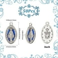 thumbnail image 2 of 1 caja de 50 crucifijos vintage de plata y esmalte azul, con forma ovalada, para Pascua., 2 of 5