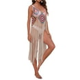 thumbnail image 3 of VISgogo - Bikini para mujer, sin mangas, para playa, con borlas caladas, vestido de verano VISgogo  moda, 3 of 5