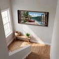thumbnail image 7 of Lake Boat Window Canvas Wall Art - Nature Scenery Coastal Pictures Landscape Canvas Prints, Horizontal Modern Painting Artwork for Living Room Bedroom, 7 of 7