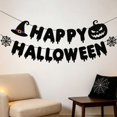 thumbnail image 6 of Halloween Banner 8.2 Ft HAPPY HALLOWEEN, Black Dripping Letters with Pumpkin String Flags, Spooky Party Garland for Haunted House, Trick-or-Treat, School, Office, and Indoor Outdoor Decor, 6 of 8