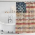 thumbnail image 2 of Shower Curtain Bathroom Set Independence Day American Flag Waterproof Fabric Shower Curtains with Grommets&Hooks, Vintage Shabby Wooden Privacy Bath Curtain for Bathtub 72x72in, 2 of 9