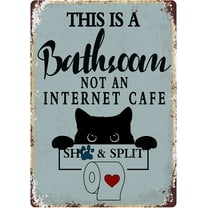 Sugoi Sarcastic Metal Tin Sign Funny Bathroom Wall Art Decor Signs 12" x 8" This is Bathroom Not an Internet Cafe Vintage Metal Tin Sign Home Bar Restaurant Wall Decor Plaque Sign
