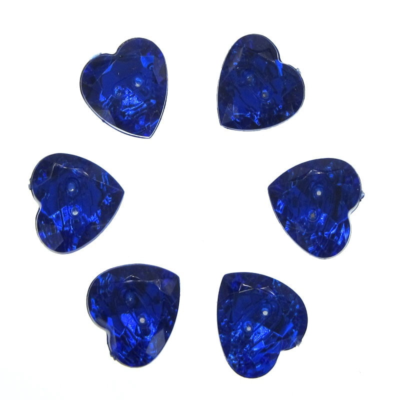 50pcs 1/2" Navy Heart Shape Button Acrylic Two Holes Sewing Button for Clothing Craft Scrapbooking 13mm