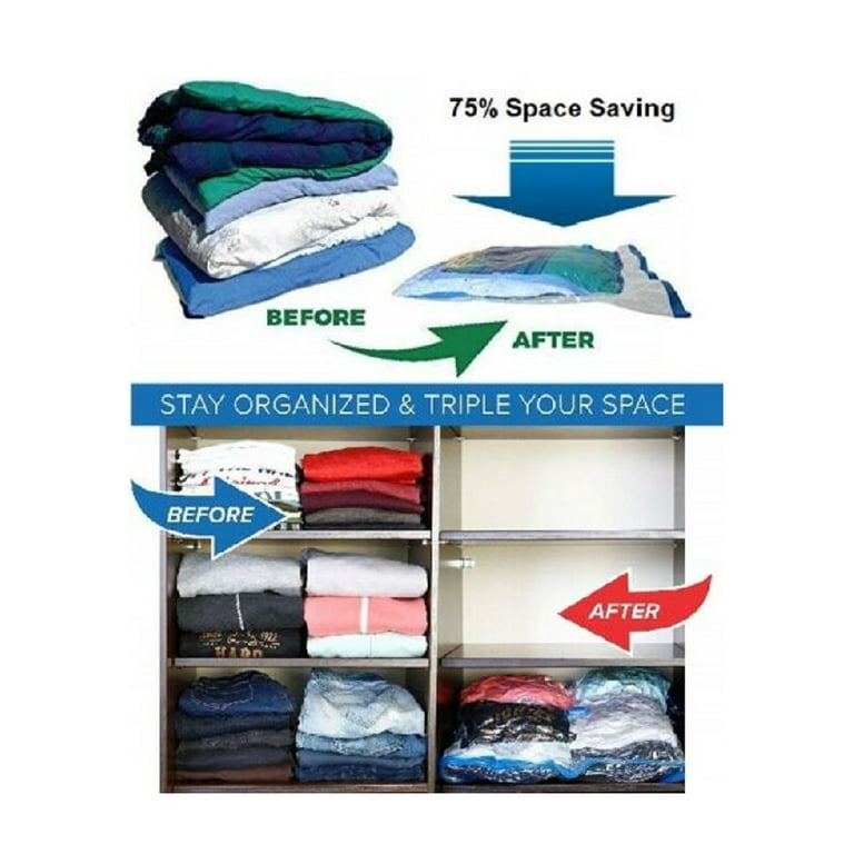 10 PACK XL Space Saver Extra Large Vacuum Seal Storage Bag ZIPLOCK  Organizer Bag - Redstag Supplies