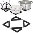 thumbnail image 2 of Almohadilla térmica de silicona de acero inoxidable gruesa y cuadrada creativa, olla anticaliente para cocina, olla/mesa de comedor, taza, sartén, almohadilla de silicona (negro), juego de 3, 2 of 5