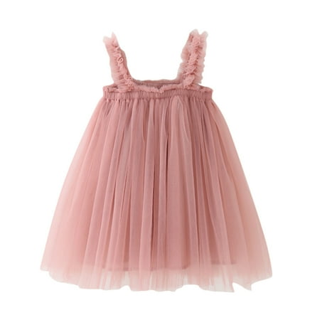 

Eashery Little Girl Dresses Solid Beach Dress Girl Dress Pink 130