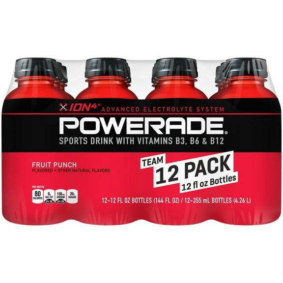 POWERADE Fruit Punch Bottles, 12 fl oz, 12 Pack