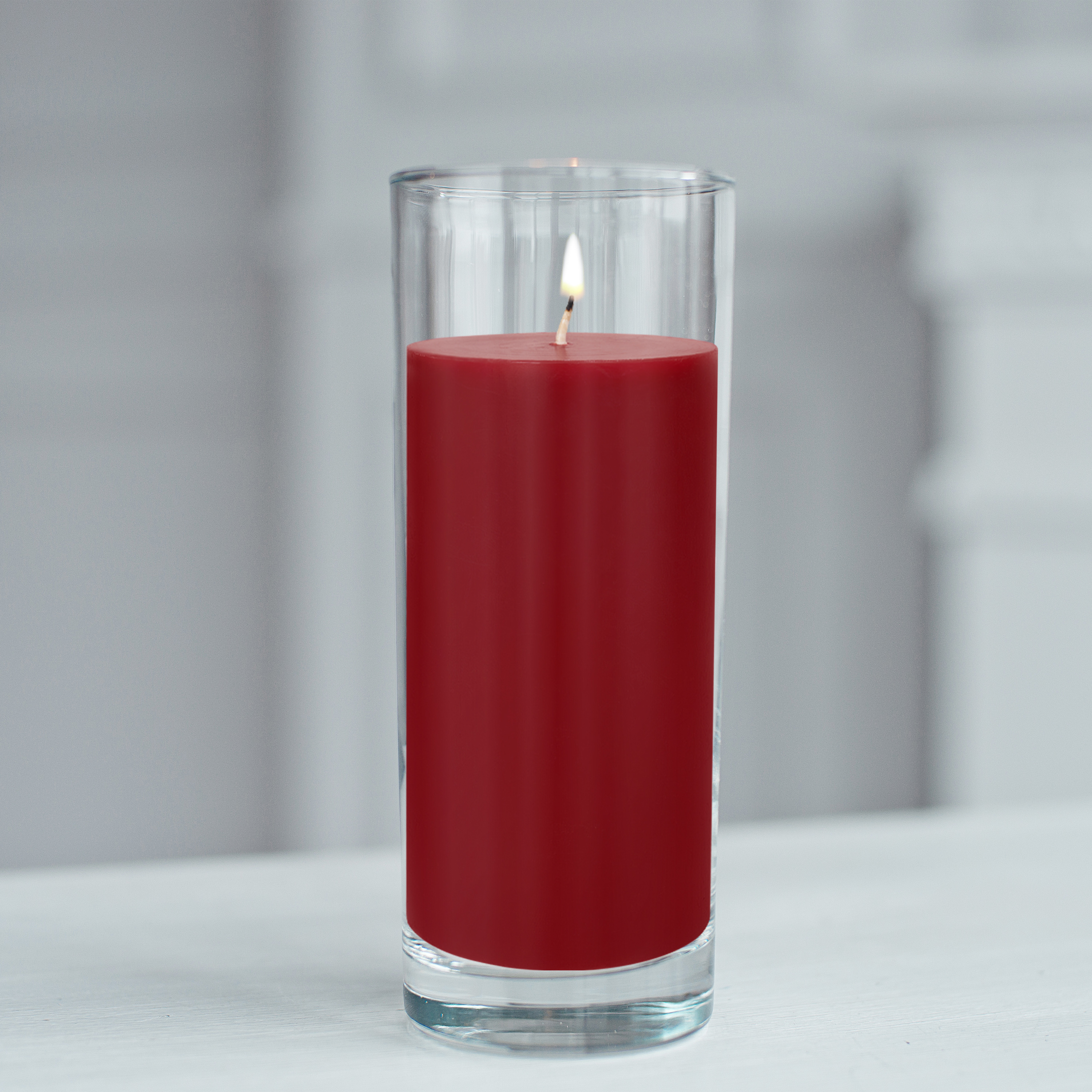 Mainstays Unscented Decorative Pillar Candle, Red, 3 in x 6 in
