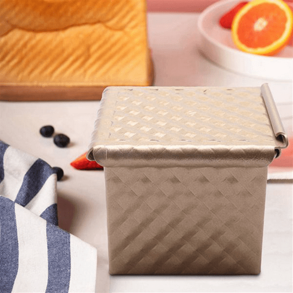2PCS Square Loaf Pan with Lid Toast Mold Bread Pan Pullman Loaf Pan with Cover Non-Stick Mini Water-Cube Toast Box