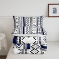 thumbnail image 5 of jejeloiu Classic Tribal Full Size Comforter Sets,Traditional Print Bedding Comforter Set For Boys,Blue White,Reversible,3pcs,1 Comforter and 2 Pillowcases, 5 of 7