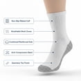 thumbnail image 3 of Premium Work Crew Socks for Men – Cushioned, Moisture Wicking, Reinforced Heel & Toe – 5 Pair Pack, 3 of 5