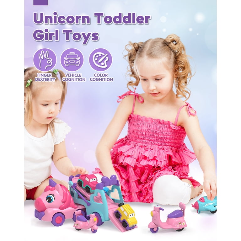 Lehoo Castle Unicorn Toy Truck Car Carrier Set with Lights photo 4