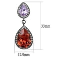 thumbnail image 2 of Women's Stainless Steel IP Light Black Top Grade Crystal Orange Earrings, 2 of 2