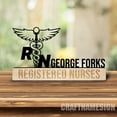 thumbnail image 2 of Craftnamesign Custom Wooden Registered Nurses Desk Name Plate, Nurse Metal Nameplate for desk, 2 of 5
