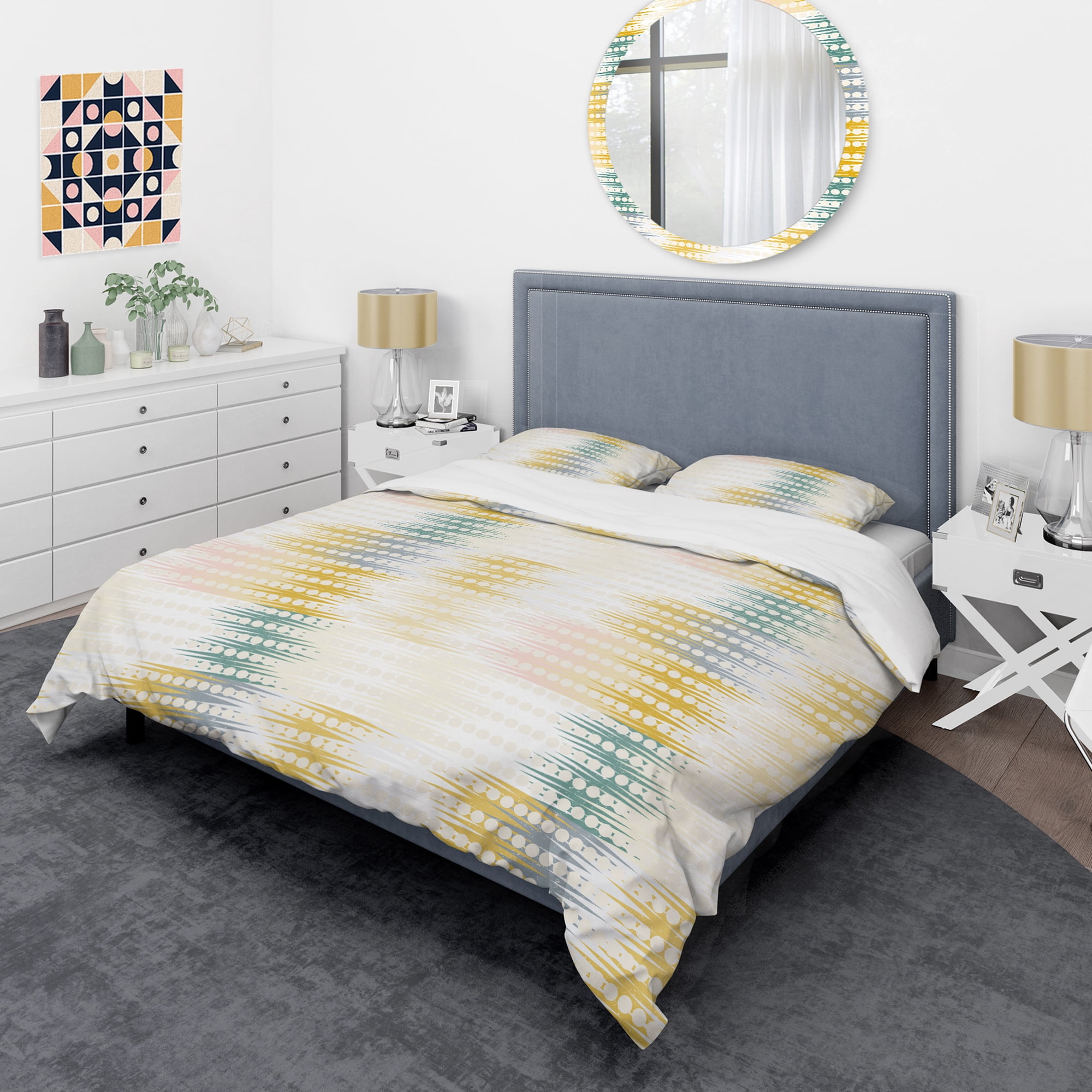 Designart 'Retro Abstract Design VIII' Mid-Century Modern Duvet Cover Set