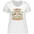 thumbnail image 3 of Inktastic Turkey, Gravy, Beans, Rolls, Casserole Women's Plus Size T-Shirt, 3 of 5