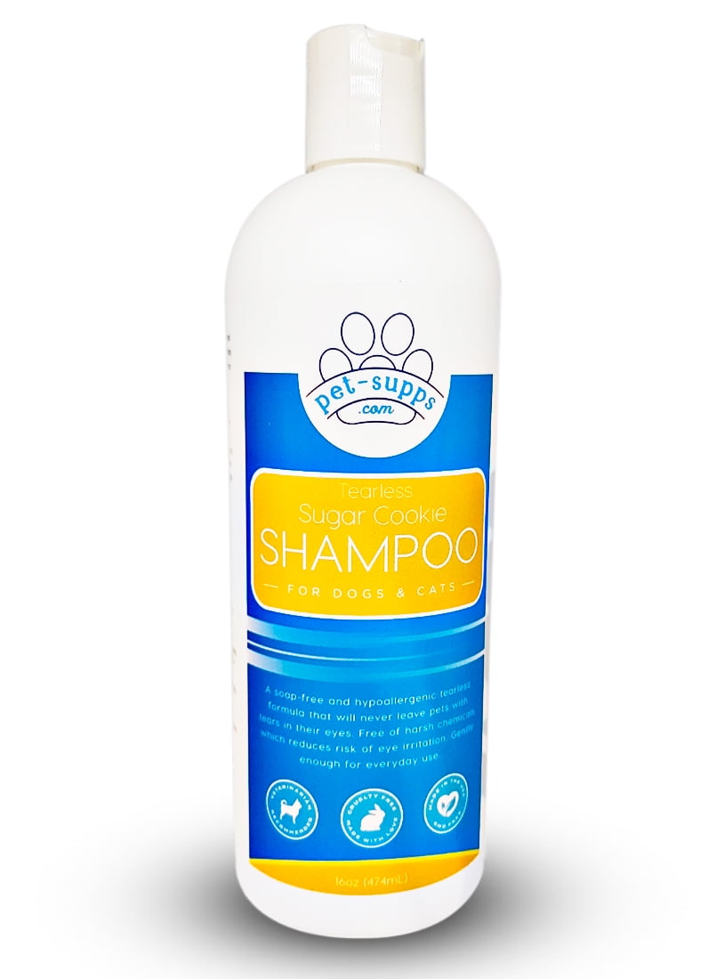 PetSupps Natural Tearless Pet Shampoo for Dogs, Puppy and Cats - Sugar Cookies Scent 16 oz