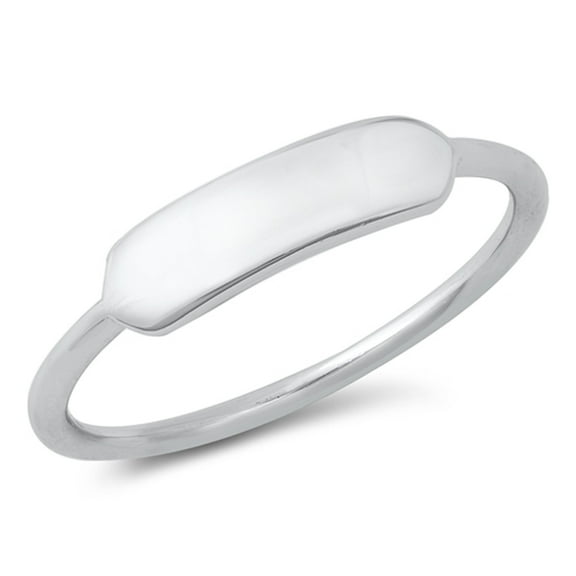 Unique ID Ring .925 Sterling Silver Band Engravable Jewelry Female Male Unisex Size 8