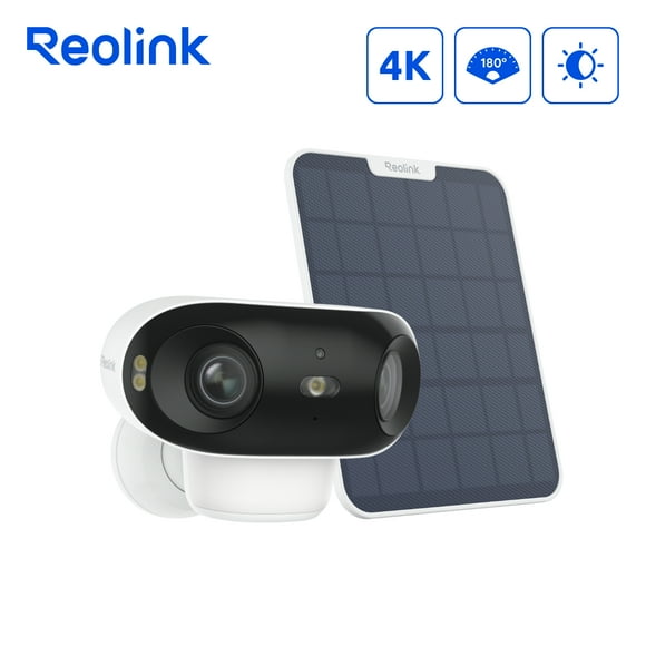 Reolink Argus 4 Pro 4K 8MP Color Vision 180° View Wifi 6 Solar 5000mAh Battery Camera, Two Way Audio IP66 Security IP Camera with Solar Panel