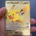 thumbnail image 3 of New Pikachu Cards Gold DIY Metal Card English Hard Iron Cards Gx Vmax Package Game Battle Collection Exchange Gifts, 3 of 5