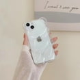 thumbnail image 2 of Bear Phone Case Compatible with iPhone 13 Pro Case, 3D Cartoon White Clear Cute Bear Case, kawaii Shockproof Kpop Phone Case for Women Girls, 2 of 12