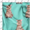 thumbnail image 2 of Soimoi Blue Georgette Viscose Fabric Pig Animal Decor Fabric Printed Yard 42 Inch Wide, 2 of 5