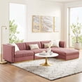 thumbnail image 3 of Sanguine Channel Tufted Performance Velvet 4-Piece Modular Sectional Sofa, 3 of 6