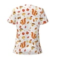 thumbnail image 5 of Wukai Squirrel InThe Forest3 Casual V-Neck Graphic Tees for Women: Lightweight and Breathable Summer Tops with Stylish Design-Large, 5 of 8