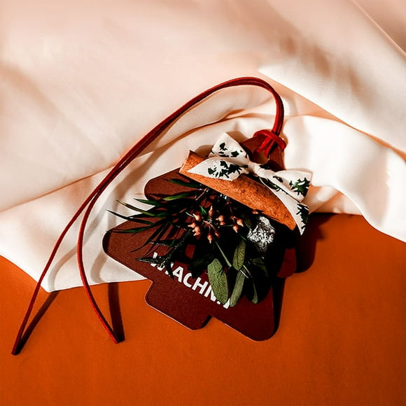 Colgante de Aromaterapia para Árbol de Navidad | Decoración de Papel Rojo, Blanco y Verde con Aroma a Palo de Madera | Regalo Navideño para Desodorante de Coche y Dormitorio | Adorno Colgante con Aro
