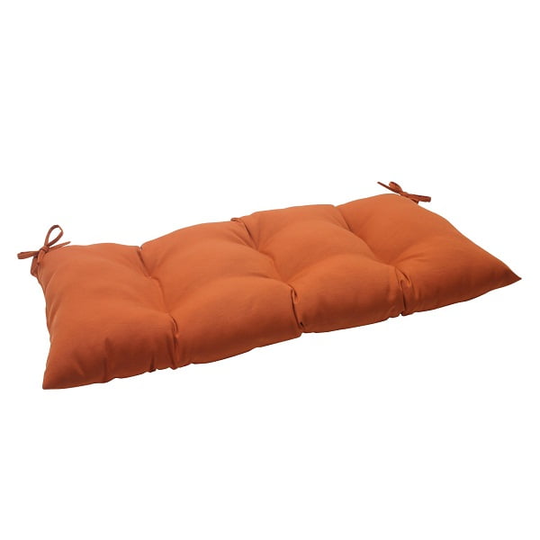 44" Cinnamon Burnt Orange Outdoor Patio Tufted Loveseat Cushion