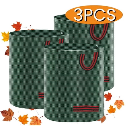 Lawn and Leaf Bags Leaf Bags Reusable Garden Bags for Leaves Trash Can Collapsible Yard Outdoor Waste Bags Lawn Bags72 Gallons 3-Pack