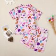 thumbnail image 6 of WOYY Girls Sleepwear Cute Short Sleeve Button Top Shorts Loungewear Set Fashion Baby Clothes, Sizes 18-24 Months, 6 of 8