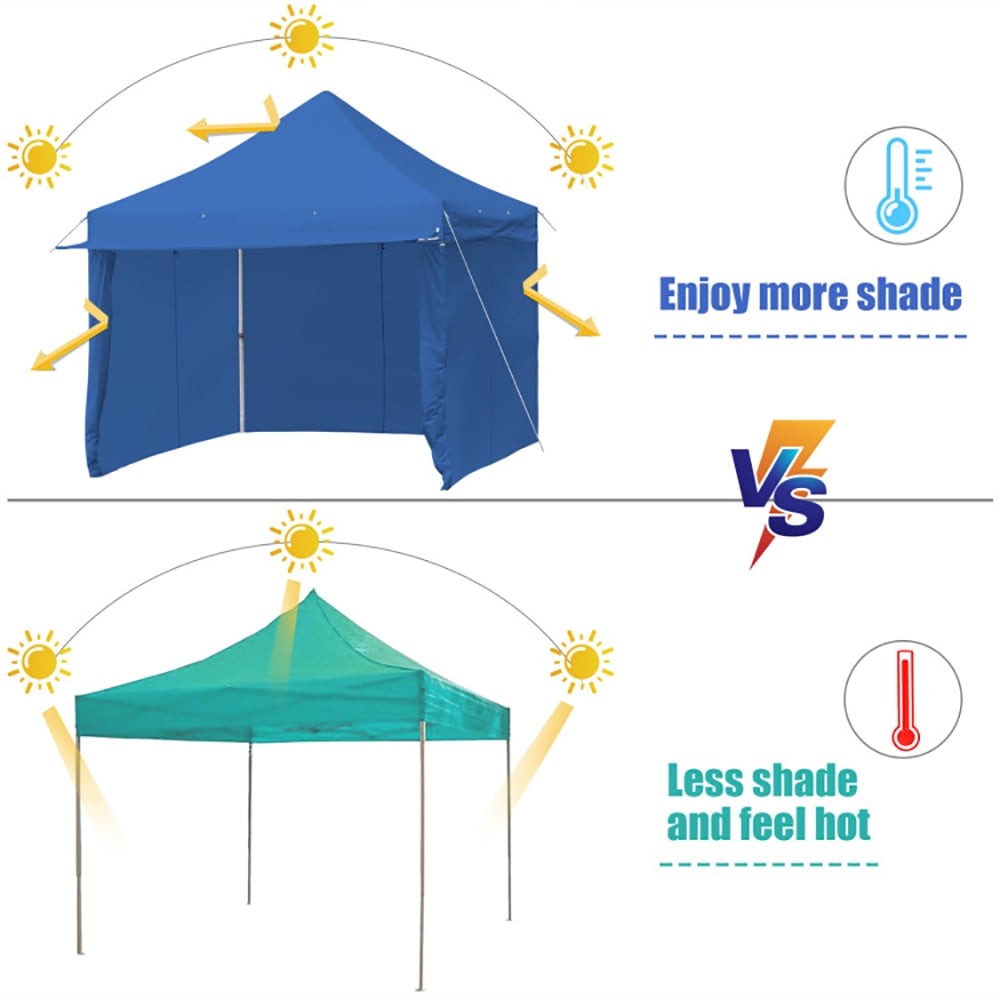 Aimee Lii 10 x 10 Feet Pop-up Gazebo with 5 Removable Zippered Sidewalls and Extended Awning, Backyard Canopy Gazebo, Blue Aimee Lii 10 x 10 Feet Pop-up Gazebo with 5 Removable Zippered Sidewalls and Extended Awning, Backyard Canopy Gazebo, Blue
