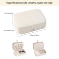 thumbnail image 3 of 6Pcs Joyero de Viaje Portatil, Bling Joyero Pequeño, Alhajero de Organización con 2 Compartimientos Separados, Organizador de Joyeria para Impermeable de Cuero, Interior de Terciopelo (Blanco), 3 of 6