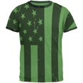 thumbnail image 1 of July 4th Black And White American Flag Mens Ringer T Shirt, 1 of 1