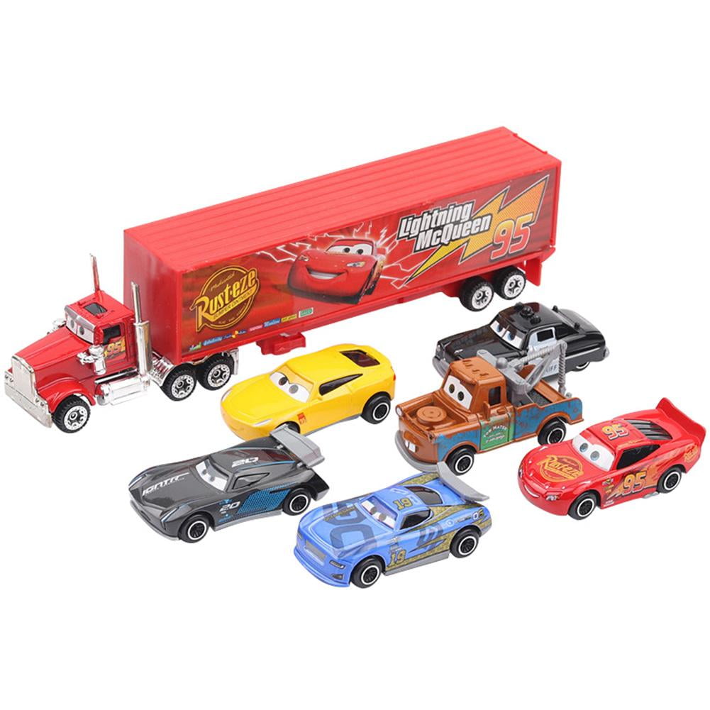Disney Pixar Cars King McQueen Chick Hicks Truck Hauler 1:55 Toy Car Model Gift 