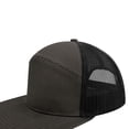 thumbnail image 6 of Toptie 7 Panel Trucker Cap Adjustable Snapback Flat Bill Mesh Back Hip Hop Hat-Charcoal Black, 6 of 7