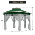 thumbnail image 2 of COZONY Hexagonal Pop-Up Gazebo with Mosquito Net & Vented Roof, Adjustable Height Sun Shelter for Patio, Garden, Backyard, Green, 2 of 4