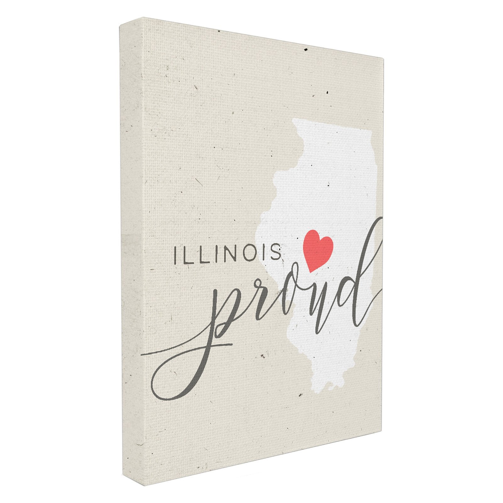The Stupell Home Decor Collection Proud with Heart Stretched Canvas Wall Art