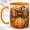 Orange, variant on Plaid Bow Pumpkin Coffee Mug, Autumn Harvest Mug, Ceramic 11 oz