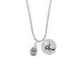 thumbnail image 2 of Delight Jewelry Goldtone Large Bullets on Silvertone Spinner Silvertone Script Initial Disc - K - Charm Necklace, 20"+3", 2 of 4