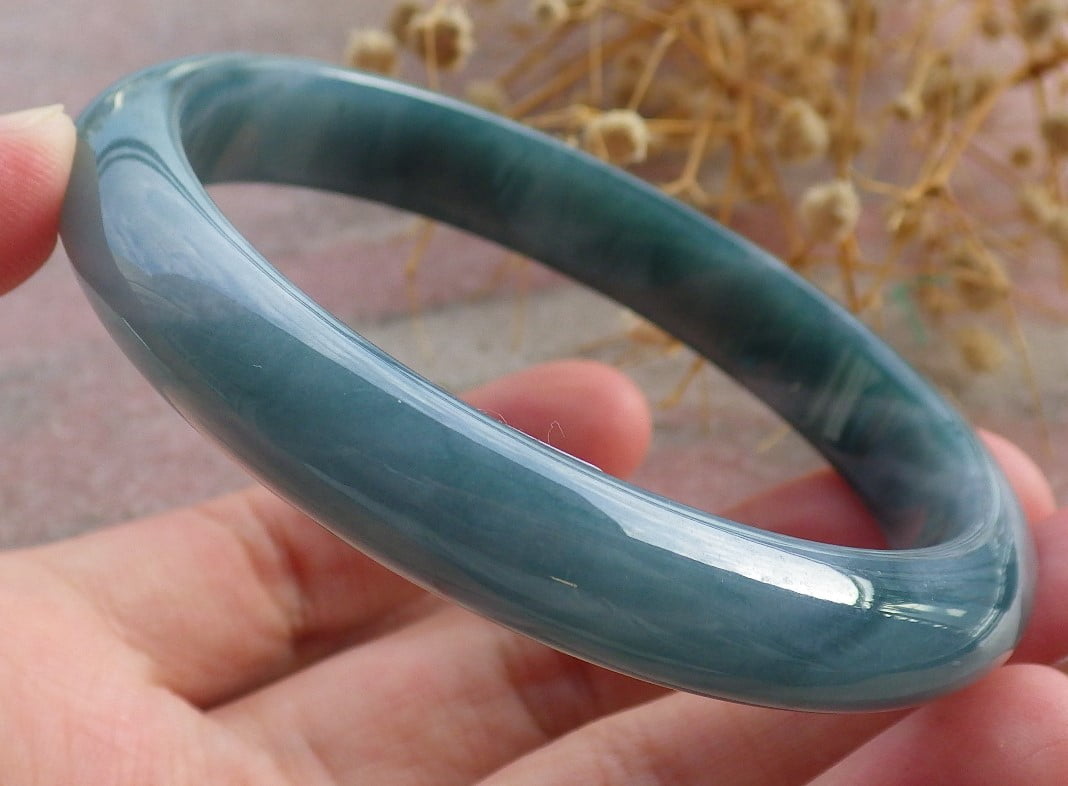 Icy Green Natural A JADE Jadeite Bangle Bracelet 60 mm 683511 TN