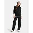 thumbnail image 2 of No Boundaries Fleece Oversized Sweatshirt with Long Sleeves, Women’s Sizes XXS-4X, 2 of 5
