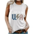 thumbnail image 2 of Honeeladyy Summer Women American Flag Tank Tops USA Flag Stars Stripes Printed Sleeveless T-Shirt Tee Tops summer tops for women plus, 2 of 5