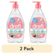(2 pack) Dreft Plant-Based Liquid Dish Soap and Dishwashing Detergent for Baby Bottle, Fragrance Free Baby Essentials, 18 fl oz